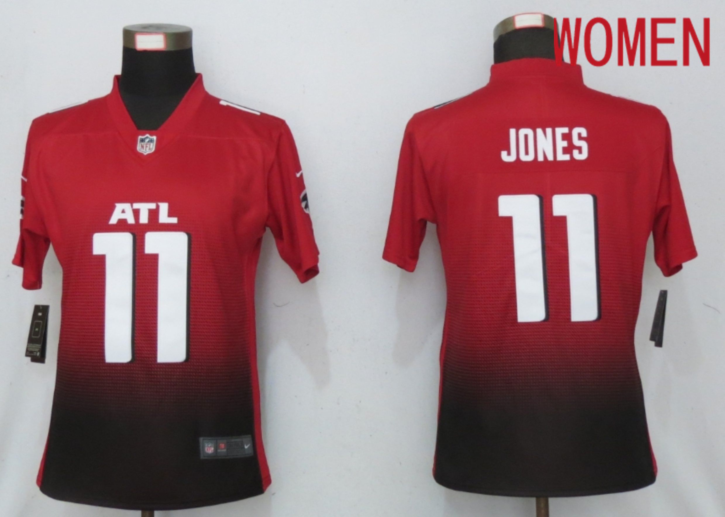 Women Atlanta Falcons #11 Jones Red 2nd Alternate Elite Playe Nike NFL Jersey